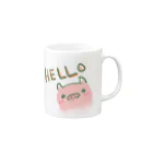 ピヨ浮上はしてるのHello　pig マグカップの取っ手の右面