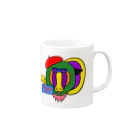 ツンデレボーイズのカラフルなマントヒヒで Mug :right side of the handle