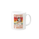 PoodleGag -  面白いプードルのコーヒーと犬の泥棒 Mug :right side of the handle