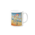 nidan-illustrationの"双輪車娘之圖會" 2-#1 Mug :right side of the handle