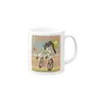 nidan-illustrationの"双輪車娘之圖會" 3-#1 Mug :right side of the handle