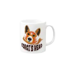 SantaClodaのコーギーズヘッドのコーギーマスクロゴ Mug :right side of the handle