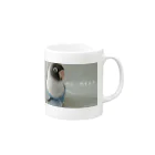 バリアニマルハウスの迷いボタンインコの新月さん Mug :right side of the handle