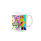 鷲山加奈グッズSHOPのまだ大人になりたくないかなぽんと一緒グラス Mug :right side of the handle