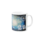 小さな宇宙工房おっちーの【NO.29 healing Water　original spray art】 Mug :right side of the handle