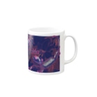 檸檬飴のカサブランカとクレステッドゲッコー(パープル) Mug :right side of the handle