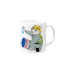 そうめんの建設会社のシールドマシン猫 Mug :right side of the handle