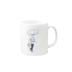 デミの強風で傘が裏返る女の子 Mug :right side of the handle