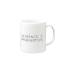 mincora.のThe true sign of intelligence is not knowledge but imagination. - black ver. - Mug :right side of the handle