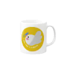 文鳥屋さんの1型糖尿病文鳥デザインロゴマーク Ver.イエロー Mug :right side of the handle