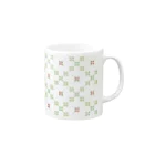 untidyboxのお花っぽいレトロパターン　グリーン Mug :right side of the handle