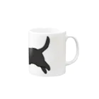 CHOSANAの走る犬 ダックス ブラック Mug :right side of the handle