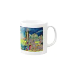 YOSHI-HEY ARTの碧い色の空とイエロー Mug :right side of the handle