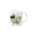 one-naacoのぷかぷかパグ Mug :right side of the handle