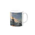 Aki’s design shopの(セール中)Sunset over the tower Mug :right side of the handle