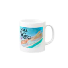 ハムちゃんねるによるハム文字グッズの流しそうめん Mug :right side of the handle