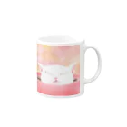 ミズノ リエ　グッズのあごのせ寝 Mug :right side of the handle