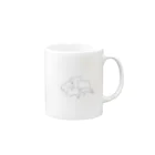 みずいろのたくさん遊んで眠るいぬとねこ Mug :right side of the handle