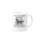 onehappinessのフラットコーテッドレトリバー Mug :right side of the handle