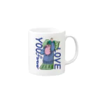 寝不足うさぎのLOVE YOU forever,MOMOKO Mug :right side of the handle