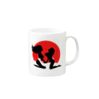 NOBODY754のThreesome Sun (Black) Mug :right side of the handle