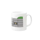 かいわれちゃんのブロック塀と柴犬 Mug :right side of the handle