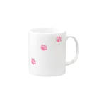 Baby Tigerの猫のあしあと(ピンク・ナナメ) Mug :right side of the handle