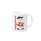 もふもふミュージアムの前髪切りすぎねこ Mug :right side of the handle