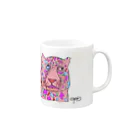 ふたばのピンクジャガーマグカップ Mug :right side of the handle