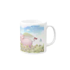 Pトン クラブのPトンちゃん 幸せ運ぶ Mug :right side of the handle