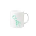 らくがきクオリティのmint green lover Mug :right side of the handle