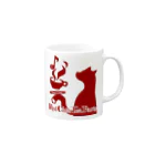 赤猫茶会制作所の赤猫茶会ロゴ Mug :right side of the handle