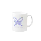 papillon bleuの蝶々　はばたき マグカップの取っ手の右面