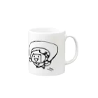 てがきですの屋さんの忍者 風呂敷で飛ぶ！ 丸さん Mug :right side of the handle