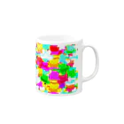 ✨🌈✨ユラクラカン🇯🇵 ✨🌈✨の🌈 colorful teddy bear🌈 Mug :right side of the handle