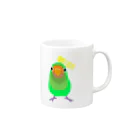 鳥の巣のヤエザクラインコさん Mug :right side of the handle