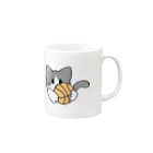 グリヴェール森の雑貨のねこ【灰/白】 Mug :right side of the handle