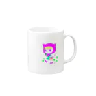 虹色猫工房(クロミツ)のねこずきんちゃん Mug :right side of the handle