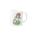 サブカルビジネスセンターの芙美川マーコ：女の子とわんこ Mug :right side of the handle