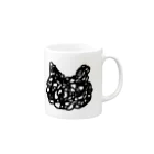 猫のぽいすけのもじゃクロ Mug :right side of the handle