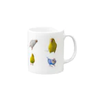 インコまるけのインコまるけ4羽集合‼︎ Mug :right side of the handle