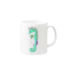 LalaHangeulのタツノオトシゴさんはイクメンです　グリーンバージョン Mug :right side of the handle