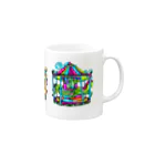 CRAZY-GIRLのメリーゴーランド Mug :right side of the handle