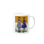 世界の絵画アートグッズのエドヴァルド・ムンク《青いエプロンの2人の少女》 Mug :right side of the handle