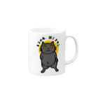 RAINBOW くろすけのでべそでボブテイルの黒猫くろすけ君 Mug :right side of the handle