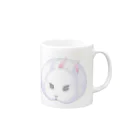 shion_dotsのもちもちうさぎ Mug :right side of the handle