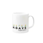 ALOHAScaleのHULADAYS（BLACKlogo) Mug :right side of the handle