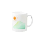 げこげこしょっぷの太陽と山 Mug :right side of the handle