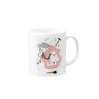 石松チ明 不美人画店のおねんねうさちゃん Mug :right side of the handle