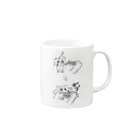 天然記念物の食いしん坊の犬 Mug :right side of the handle